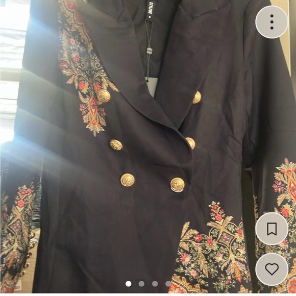 STYLEWE Black and Gold Embroidered Blazer - Picture 3 of 4
